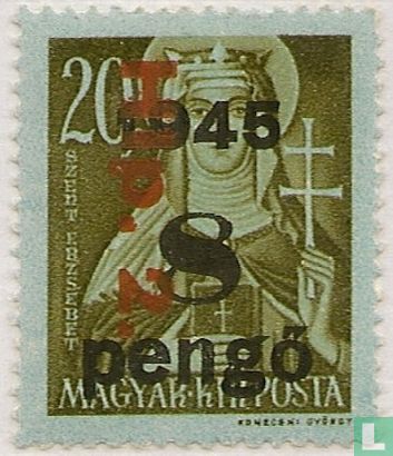 Elisabeth of Hungary, with double overprint