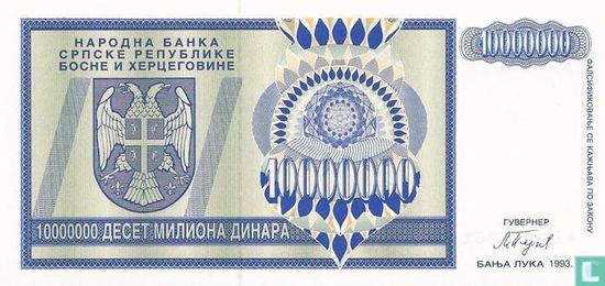 Srpska 10 Miljoen Dinara 1993 - Afbeelding 1