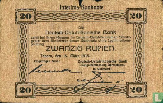 Duits Oost-Afrika 20 Rupien - Afbeelding 1