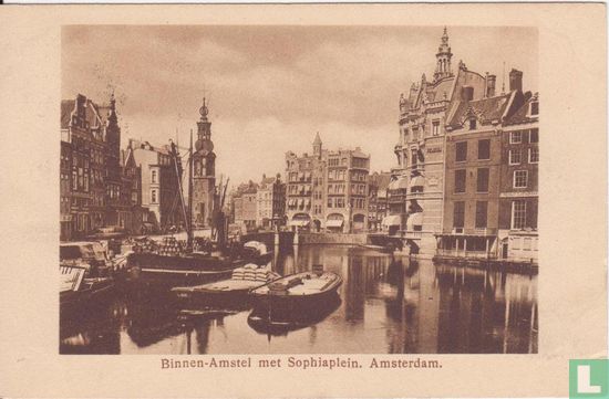 Binnen-Amstel met Sophiaplein - Afbeelding 1