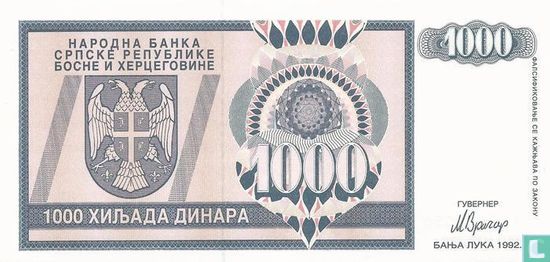 Srpska 1,000 Dinara 1992 - Image 1