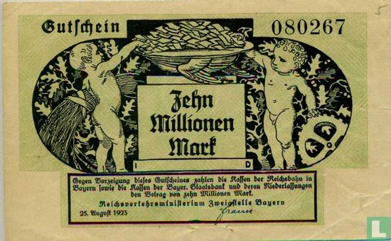 Bayern 10 Miljoen Mark 1923 - Image 1