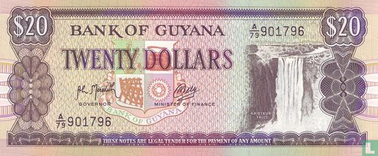 Guyana 20 Dollars ND (1989) P27a2 - Image 1
