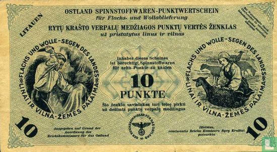 10 Punkt 1940-1945 Ostland Spinnstoffwaren LT 20b - Image 1