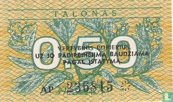Litouwen 0,50 Talonas  - Afbeelding 1