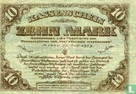 10 Mark 1915, Stadt Mitau, Grab LE65d - Image 1