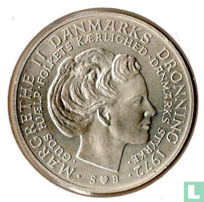Denemarken 10 kroner 1972 "Death of Frederik IX and accession of Margrethe II" - Afbeelding 2