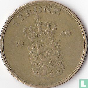Danemark 1 krone 1949 - Image 1