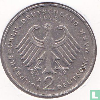 Deutschland 2 Mark 1992 (A - Franz Joseph Strauss) - Bild 1