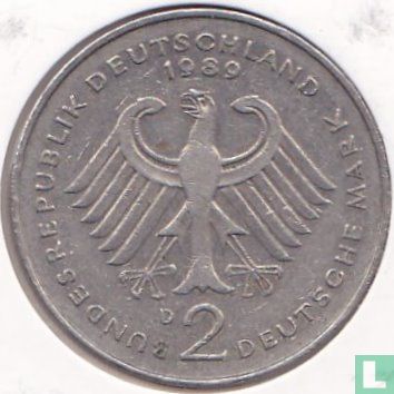 Allemagne 2 mark 1989 (D - Kurt Schumacher) - Image 1