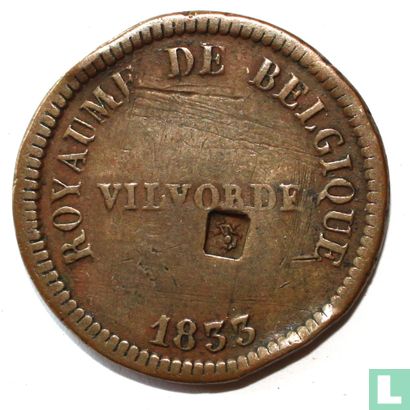 België 25 centimes 1833 Monnaie Fictive, Vilvoorde (met klop) - Afbeelding 1