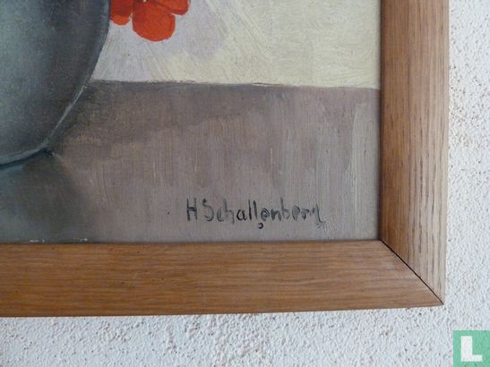 H. Schallenberg, vaas met geraniums - Image 2