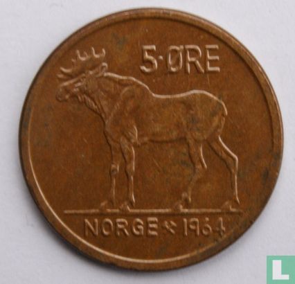 Noorwegen 5 øre 1964 - Afbeelding 1