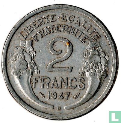 Frankrijk 2 francs 1947 (met B) - Afbeelding 1