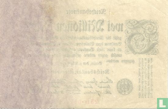 Allemagne 2 Million Mark 1923 (P.103 - Ros.102c) - Image 2