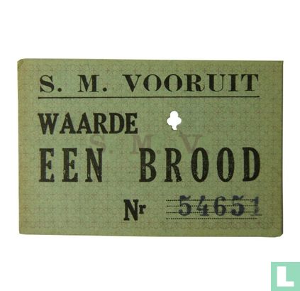 Waarde EEN BROOD, S.M. VOORUIT (groen, rechte hoeken)
