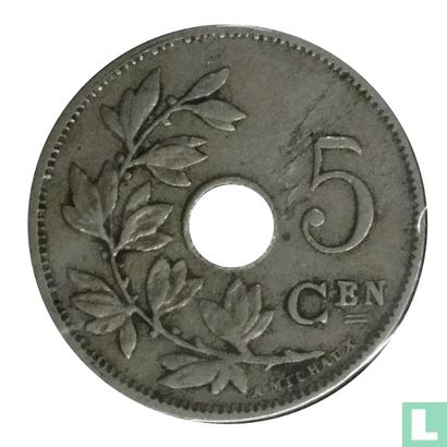 Belgique 5 centimes 1910 (NLD - ij sans points) - Image 2