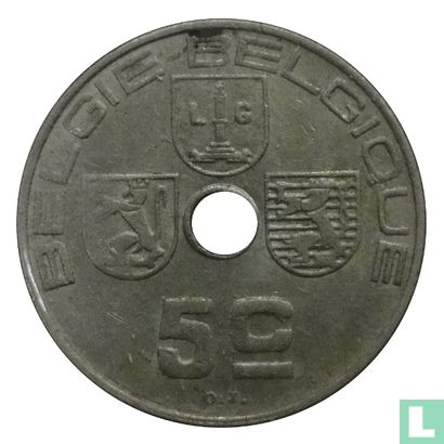 Belgique 5 centimes 1939 - Image 2