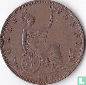 Royaume-Uni ½ penny 1886 - Image 1