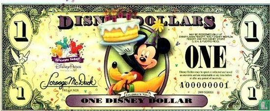 1 Disney Dollar 2009 - Afbeelding 1