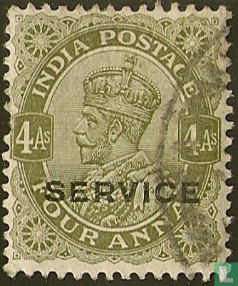 Koning George V met opdruk Service
