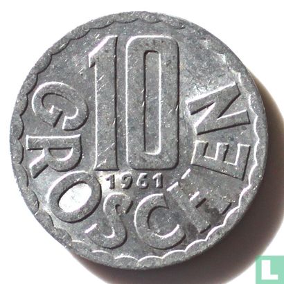 Autriche 10 groschen 1961 - Image 1