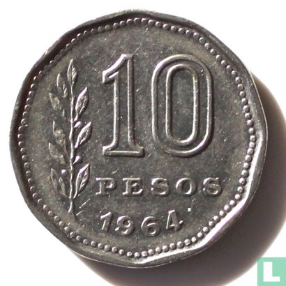 Argentinië 10 pesos 1964 - Afbeelding 1