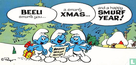 Beeli Smurfs you... a Smurfy Xmas... and a happy Smurf Year! - Afbeelding 1