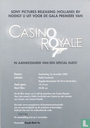 Uitnodiging Gala premiere Casino Royale - Image 2