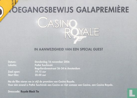 Uitnodiging Gala premiere Casino Royale - Image 3