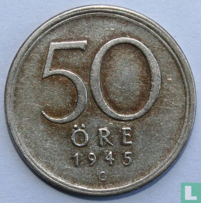 Suède 50 öre 1945 - Image 1