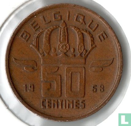 Belgium 50 centimes 1968 (FRA) - Image 1