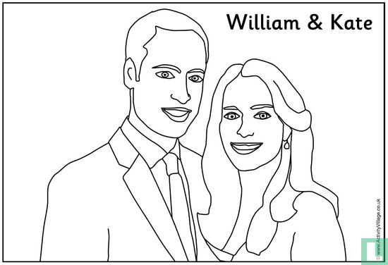 Kleurplaat William & Kate