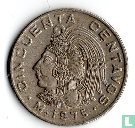Mexique 50 centavos 1975 (sans points) - Image 1