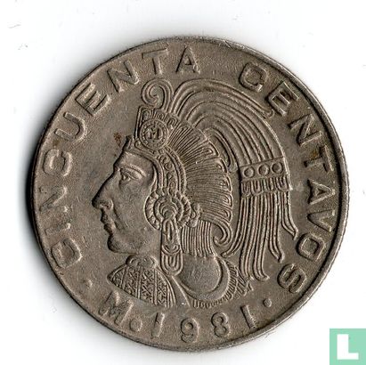 Mexique 50 centavos 1981 (Date large, round 9) - Image 1