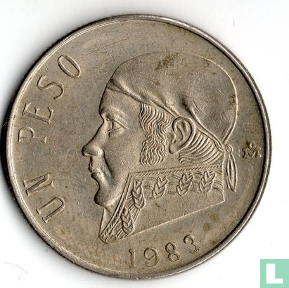 Mexico 1 peso 1983 (smalle datum) - Afbeelding 1