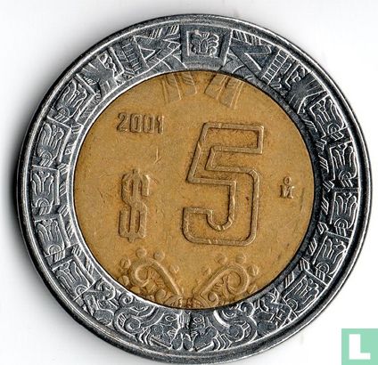 Mexico 5 pesos 2001 - Afbeelding 1