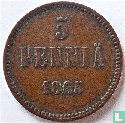 Finland 5 penniä 1865 - Image 1