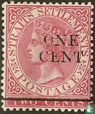 Queen Victoria, with overprint