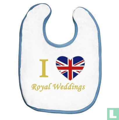 Slabbetje 'I Love Royal Weddings' blauw