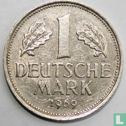 Allemagne 1 mark 1969 (J) - Image 1