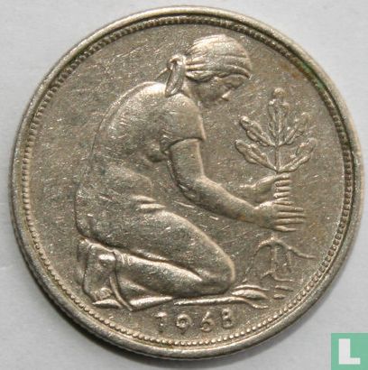 Allemagne 50 Pfennig 1968 (J) - Image 1