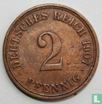 Empire allemand 2 pfennig 1907 (A) - Image 1