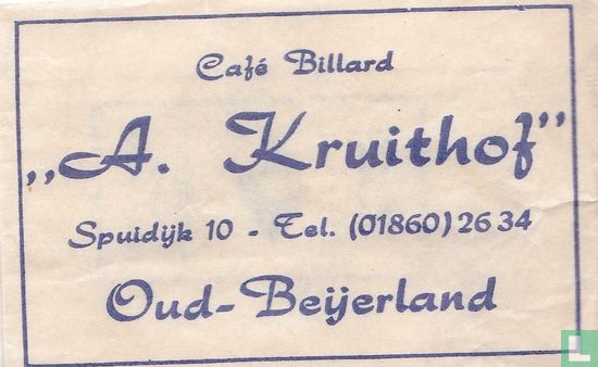 Café Biljart "A. Kruithof"