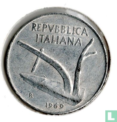 Italië 10 lire 1969 - Afbeelding 1