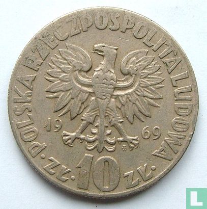 Pologne 10 zlotych 1969 (type 2) - Image 1