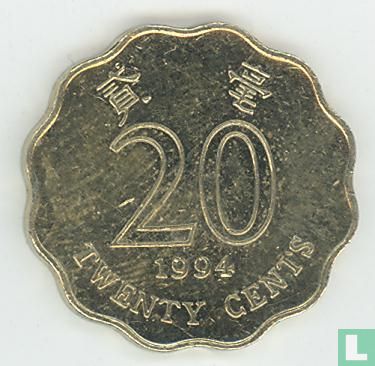 Hong Kong 20 cents 1994 - Image 1
