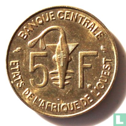 États d'Afrique de l'Ouest 5 francs 1968 - Image 2