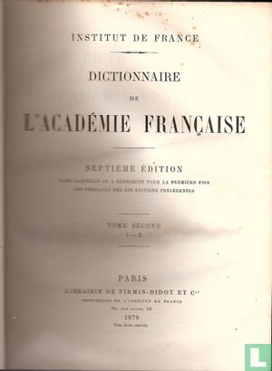 Dictionnaire de l'Académie Francaise. 2 - Afbeelding 3