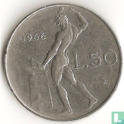Italy 50 lire 1966 - Image 1